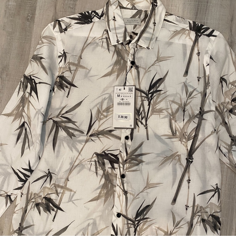 Zara HEMP PRINT SHIRT - Picture 4 of 4